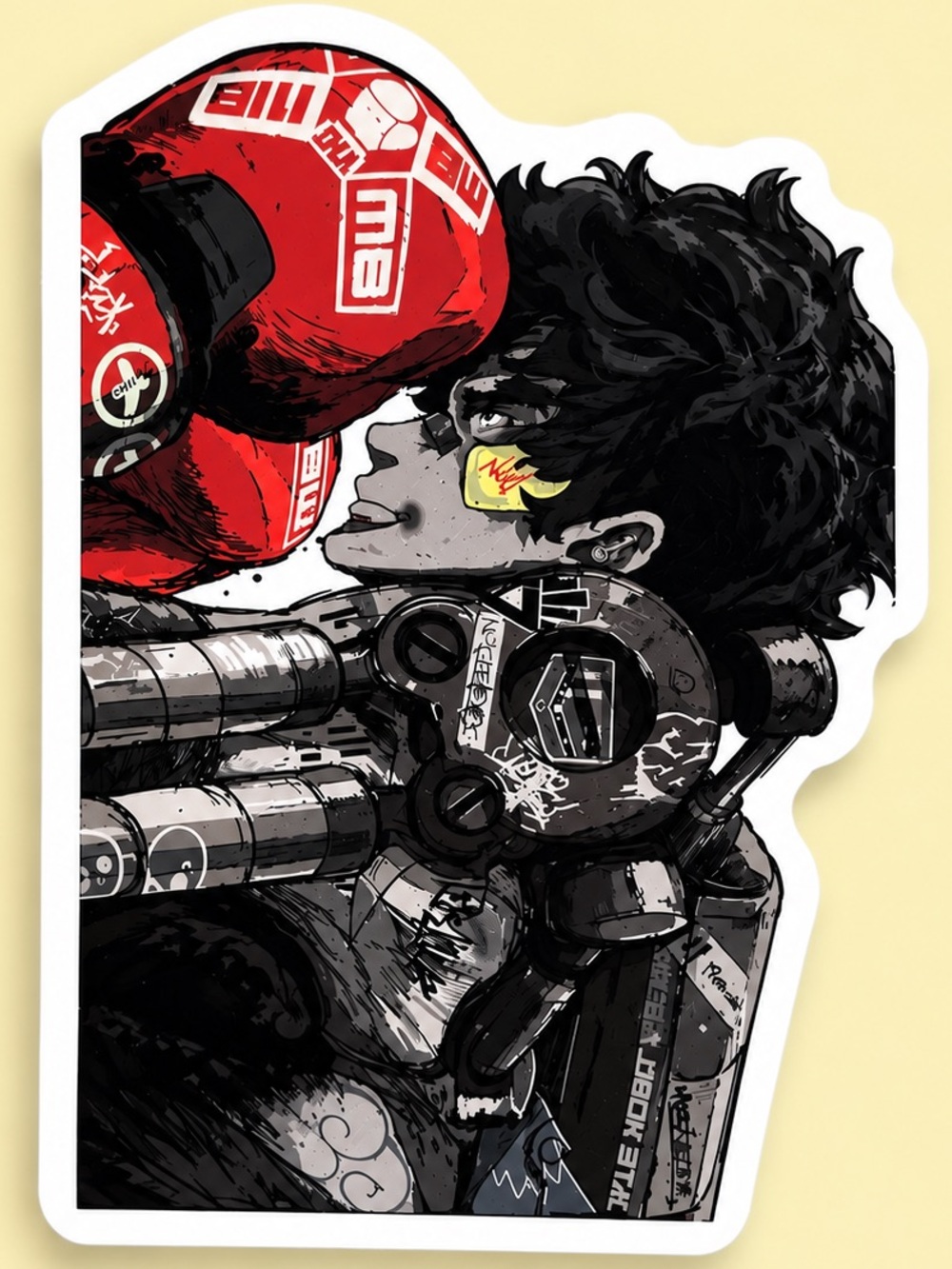 Gearless Joe Junk Dog | Megalo Box | Anime Vinyl Sticker | 5/$10